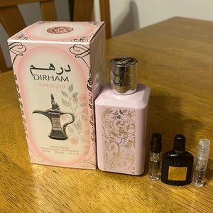 Dirham wardi perfume with 3 sample perfumes